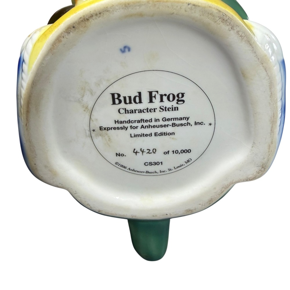 Budweiser Bud Frog Character Stein CS301‎ Limited Edition 1996 with Box and COA - Picture 7 of 15